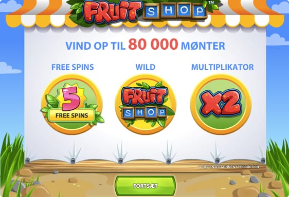 Få 10 free spins på Fruit Shop