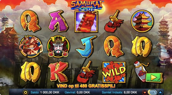 Samurai Split spillemaskine med gratis spins funktion