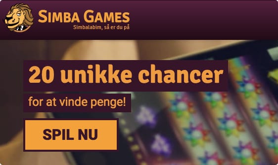 20 gratis cahncer til alle nye kunder hos Simba Games DK