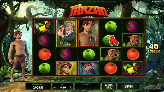 Tarzan automat fra Microgaming: Vind gratis free spins og jackpot