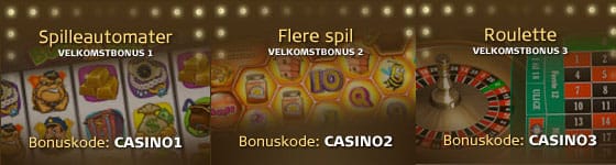 Nye casinokunder kan bl.a. få op til 1.000 i velkomstbonus