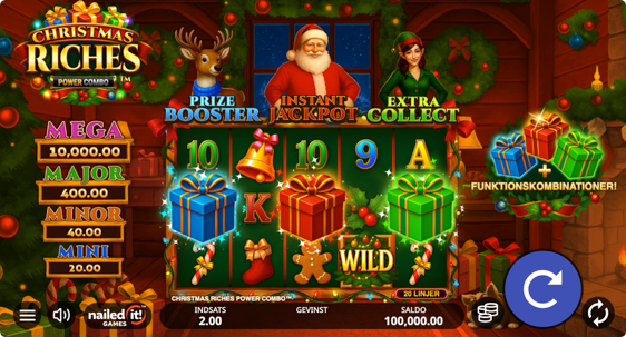 Christmas Riches Power Combo med gratis spins