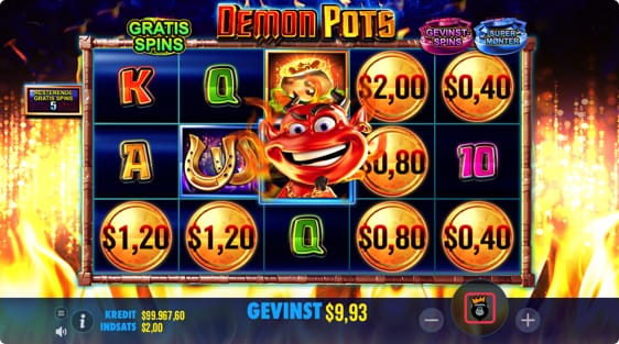 Demon pots spillemaskine – Djævlen udløser 6 free spins!