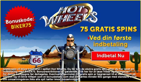 Få 75 free spins ved din første indbetaling