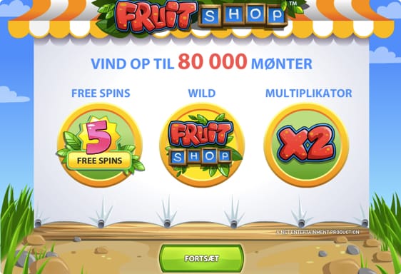Få 10 free spins på Fruit Shop