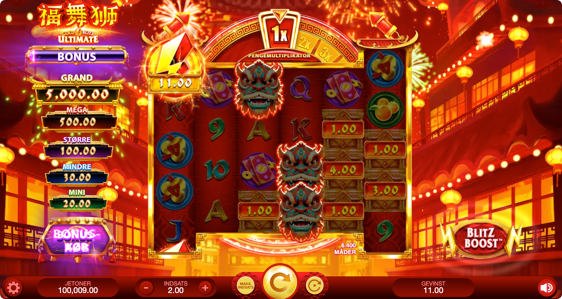Fu Wǔ Shī Gold Blitz Ultimate slot med gratis spins og jackpots