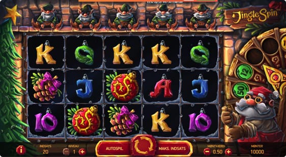 Jingle Spil fra NetEnt med julekugle og free spins