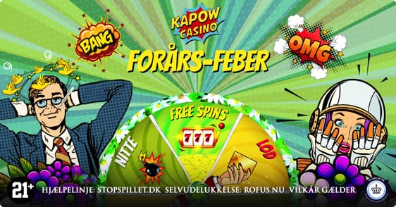 Spin lykkehjulet hos Kapow Casino og vind free spins