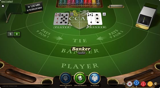 Klasisk baccarat hos et online casino
