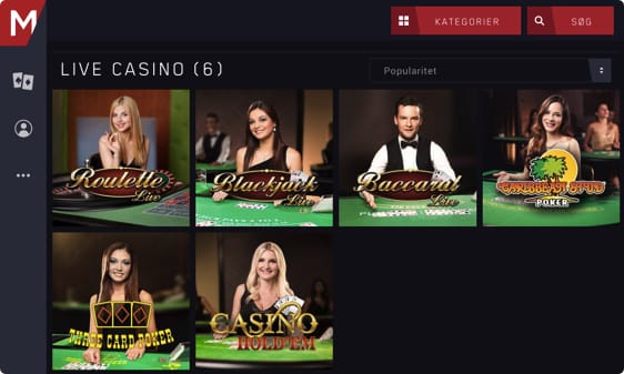 Prøve live dealer casino spil