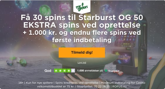 Mrgreen giver 25 free spins uden krav om indbetaling