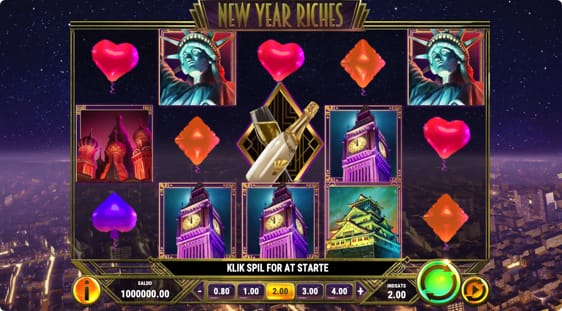 New Year Riches spillemaskine med 10 nytårs free spins