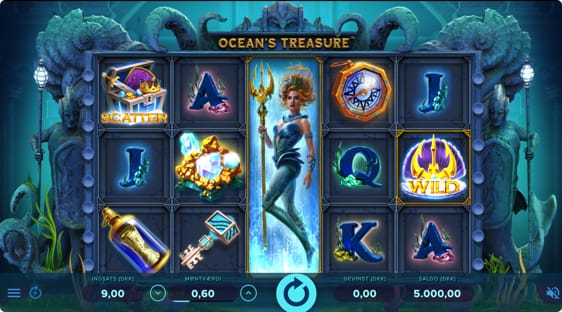 Oceans Treasure spillemaskine kan udløse 10 free spins