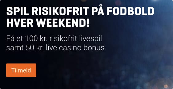 Få et risikofrit bet på 100 kr. til fodbold hver weekend