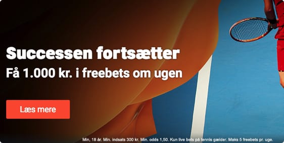 Prøv tennis live betting og få freebets