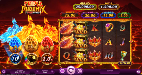 Triple Phoenix Power Combo med gratis spins og jackpot