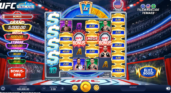 UFC Gold Blitz Ultimate spilleautomat med multiplikatorer og gratis spins