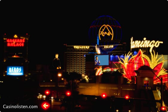 Spillemekkaet Las Vegas lyser op om aftenen