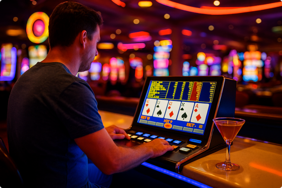 Video Poker spiller ved baren