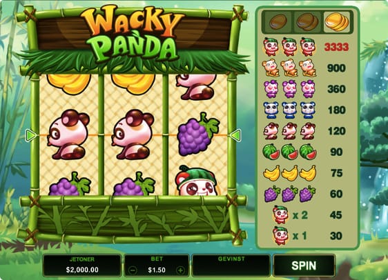 Wacky Panda er en simpel spillemaskine fra Microgaming