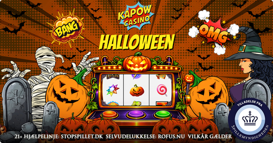 Halloween kampagne 2026 hos KapowCasino med free spins, bonus og lodder