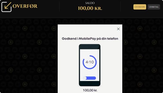 Transaktionen kan godkendes med et swipe i MobilePay